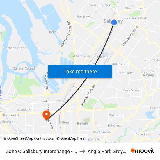 Zone C Salisbury Interchange - West Side to Angle Park Greyhounds map