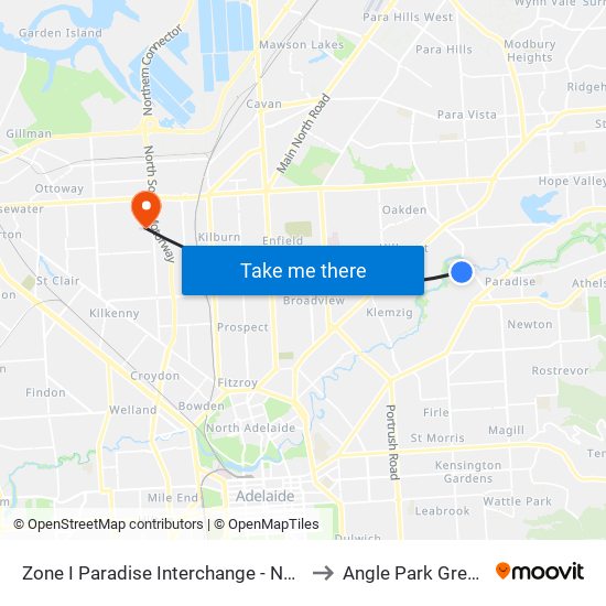 Zone I Paradise Interchange - North West side to Angle Park Greyhounds map