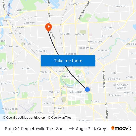 Stop X1 Dequetteville Tce - South West side to Angle Park Greyhounds map