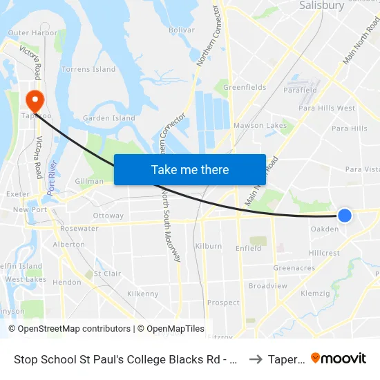 Stop School St Paul's College Blacks Rd - East side to Taperoo map