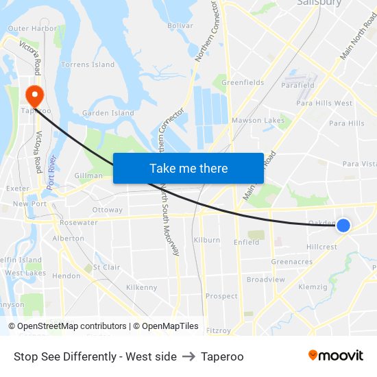 Stop See Differently - West side to Taperoo map