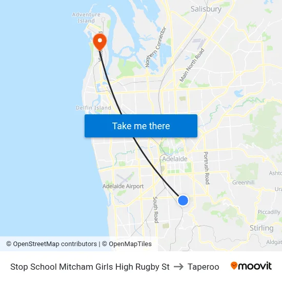Stop School Mitcham Girls High Rugby St to Taperoo map