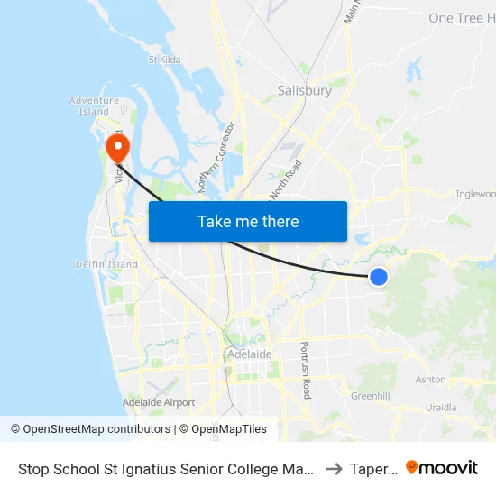 Stop School St Ignatius Senior College Manresa Ct to Taperoo map