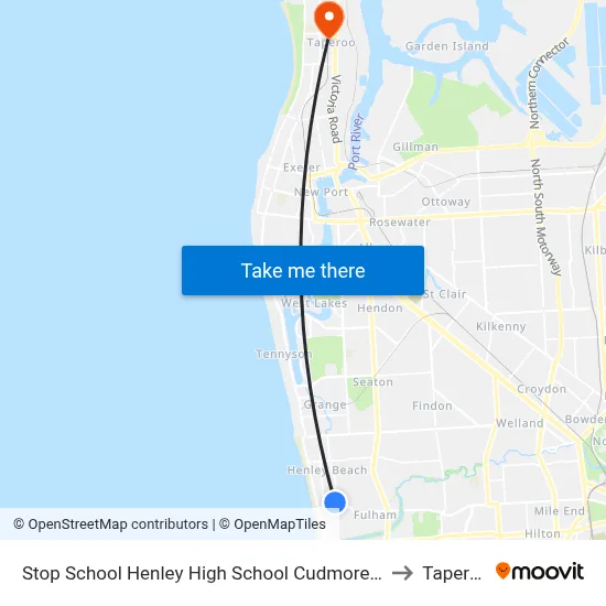 Stop School Henley High School Cudmore Tce to Taperoo map
