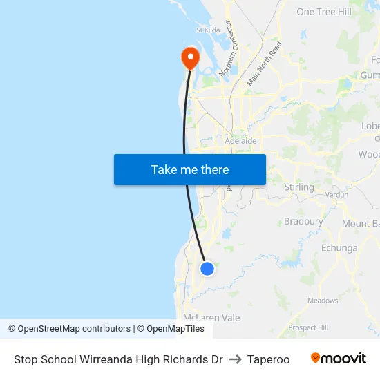 Stop School Wirreanda High Richards Dr to Taperoo map
