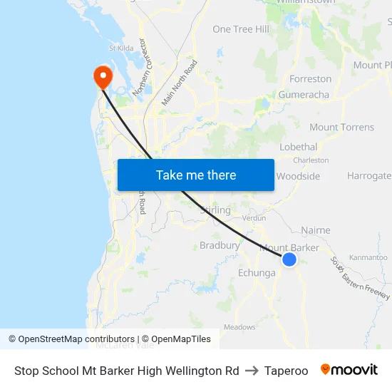 Stop School Mt Barker High Wellington Rd to Taperoo map
