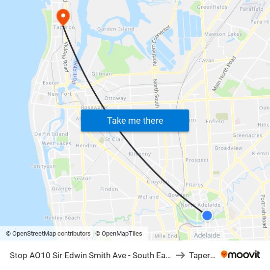 Stop AO10 Sir Edwin Smith Ave - South East side to Taperoo map