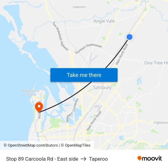 Stop 89 Carcoola Rd - East side to Taperoo map