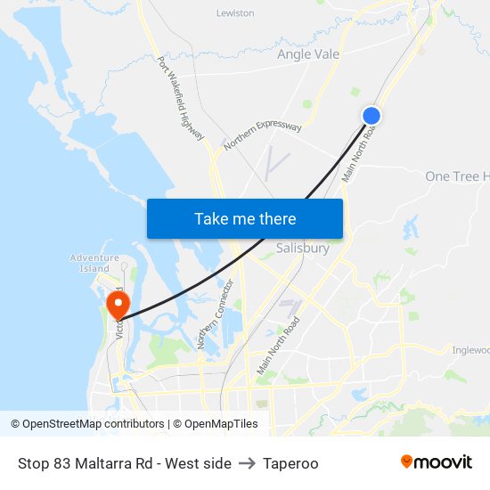 Stop 83 Maltarra Rd - West side to Taperoo map