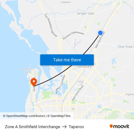 Zone A Smithfield Interchange to Taperoo map