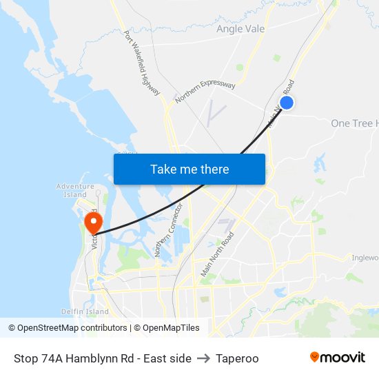 Stop 74A Hamblynn Rd - East side to Taperoo map