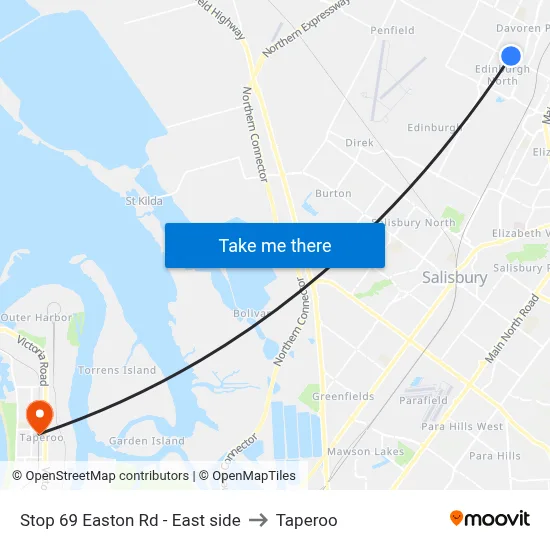 Stop 69 Easton Rd - East side to Taperoo map
