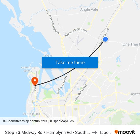 Stop 73 Midway Rd / Hamblynn Rd - South West side to Taperoo map