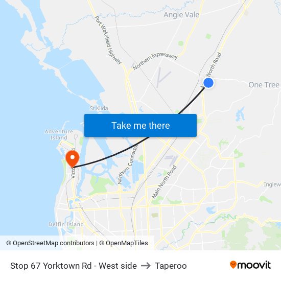 Stop 67 Yorktown Rd - West side to Taperoo map