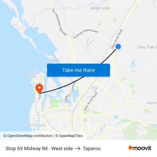 Stop 69 Midway Rd - West side to Taperoo map