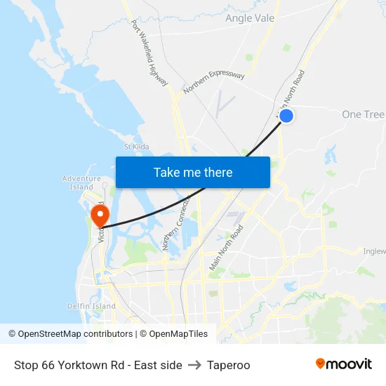 Stop 66 Yorktown Rd - East side to Taperoo map