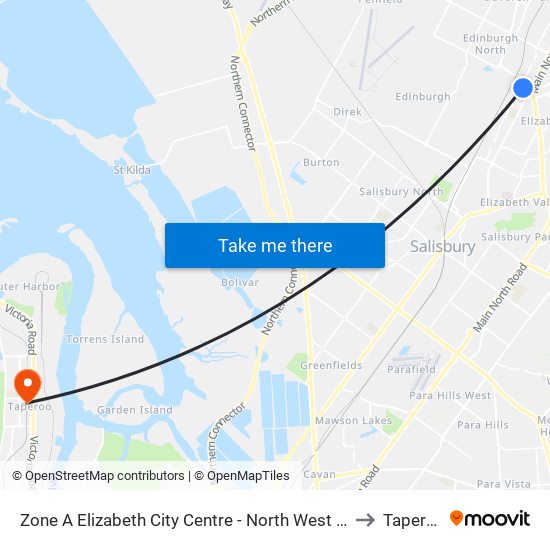 Zone A Elizabeth City Centre - North West side to Taperoo map