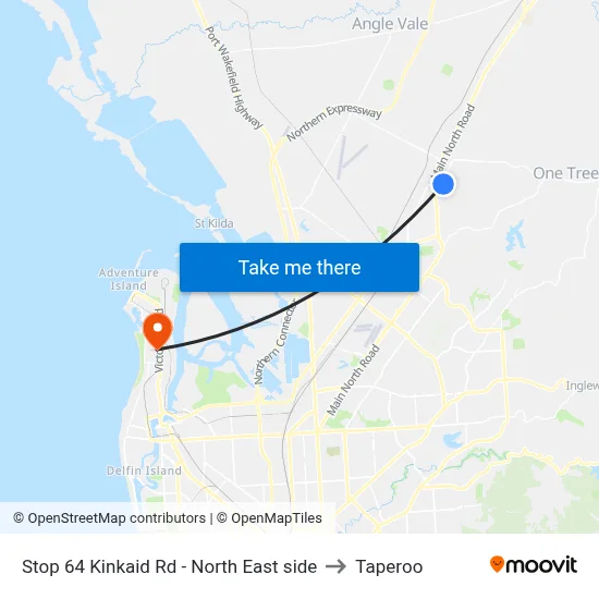 Stop 64 Kinkaid Rd - North East side to Taperoo map