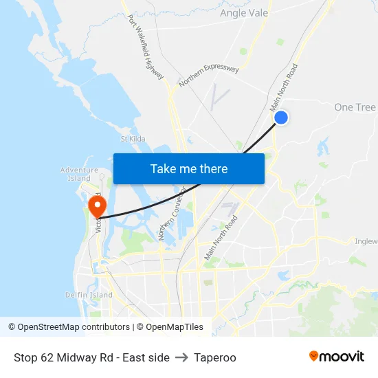Stop 62 Midway Rd - East side to Taperoo map