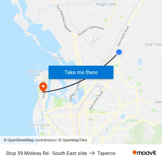 Stop 59 Midway Rd - South East side to Taperoo map