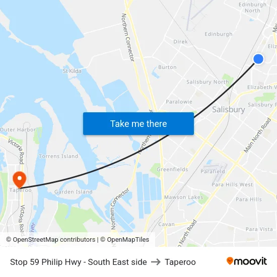 Stop 59 Philip Hwy - South East side to Taperoo map