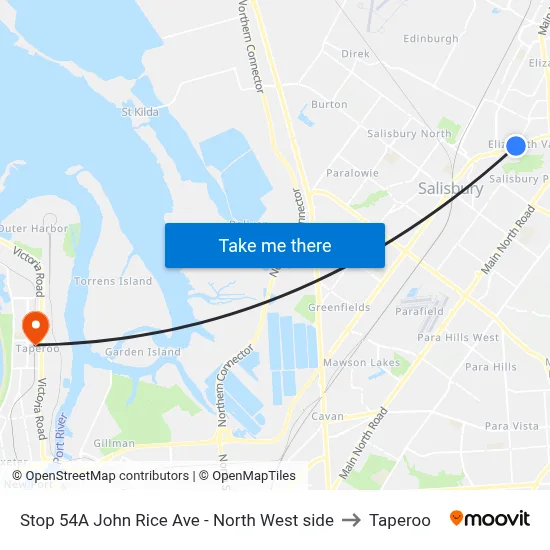 Stop 54A John Rice Ave - North West side to Taperoo map