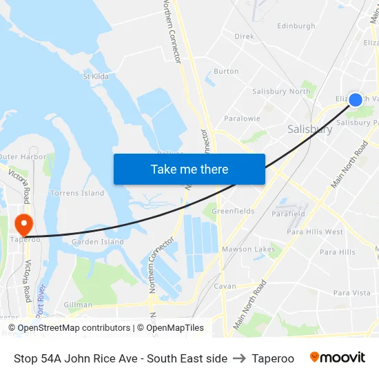 Stop 54A John Rice Ave - South East side to Taperoo map
