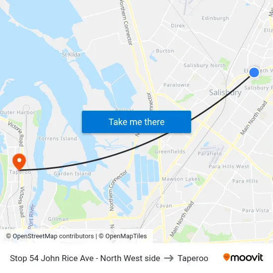 Stop 54 John Rice Ave - North West side to Taperoo map