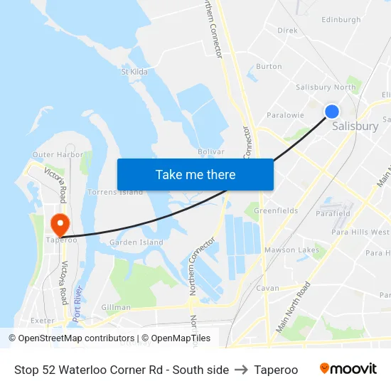 Stop 52 Waterloo Corner Rd - South side to Taperoo map