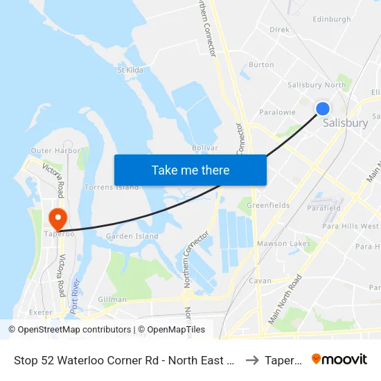 Stop 52 Waterloo Corner Rd - North East side to Taperoo map