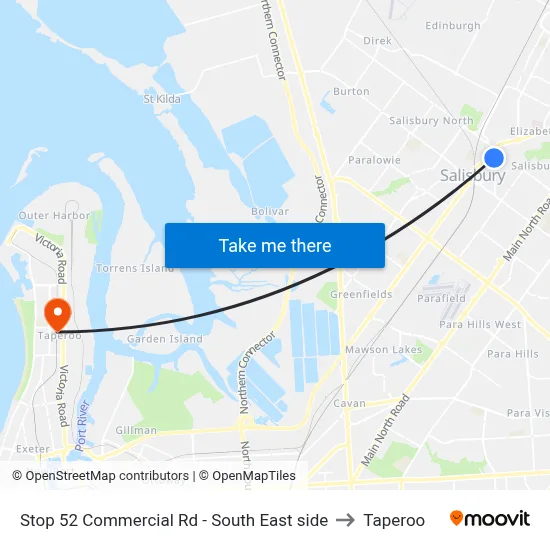 Stop 52 Commercial Rd - South East side to Taperoo map