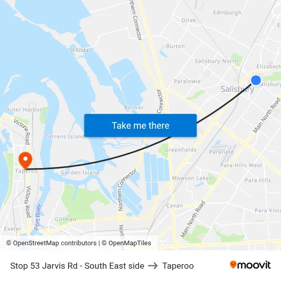 Stop 53 Jarvis Rd - South East side to Taperoo map