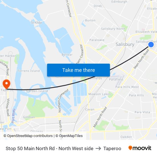 Stop 50 Main North Rd - North West side to Taperoo map