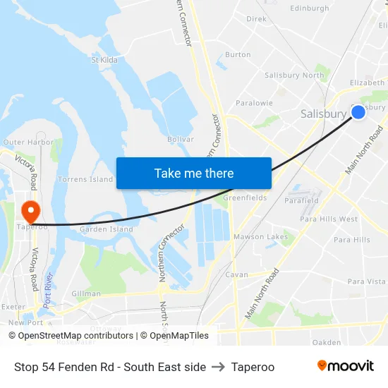 Stop 54 Fenden Rd - South East side to Taperoo map
