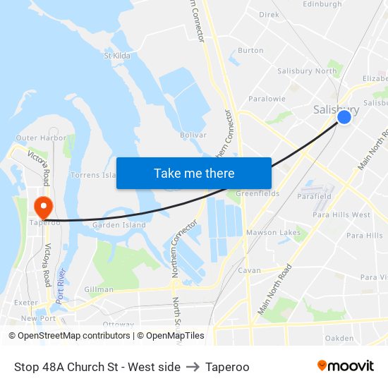 Stop 48A Church St - West side to Taperoo map