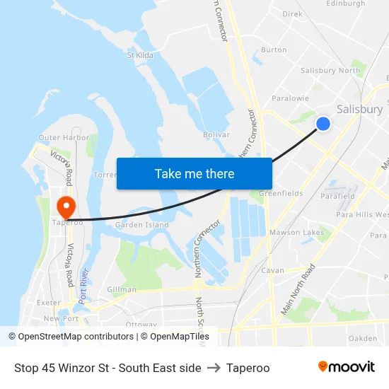 Stop 45 Winzor St - South East side to Taperoo map