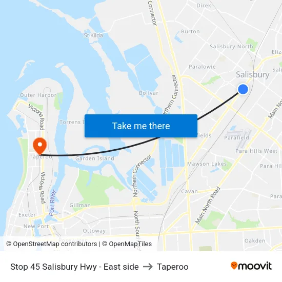 Stop 45 Salisbury Hwy - East side to Taperoo map