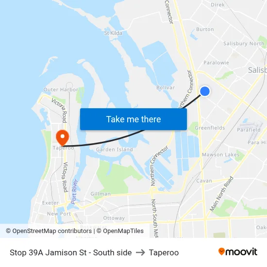 Stop 39A Jamison St - South side to Taperoo map