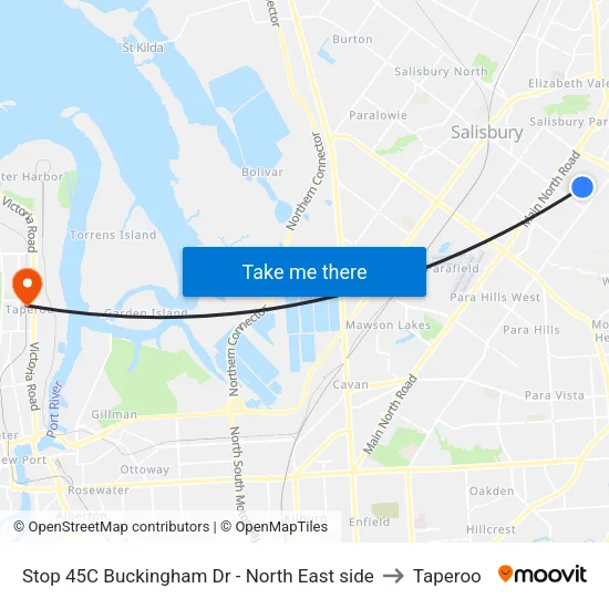 Stop 45C Buckingham Dr - North East side to Taperoo map