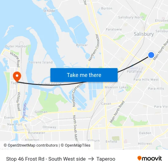 Stop 46 Frost Rd - South West side to Taperoo map