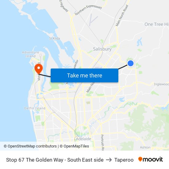 Stop 67 The Golden Way - South East side to Taperoo map