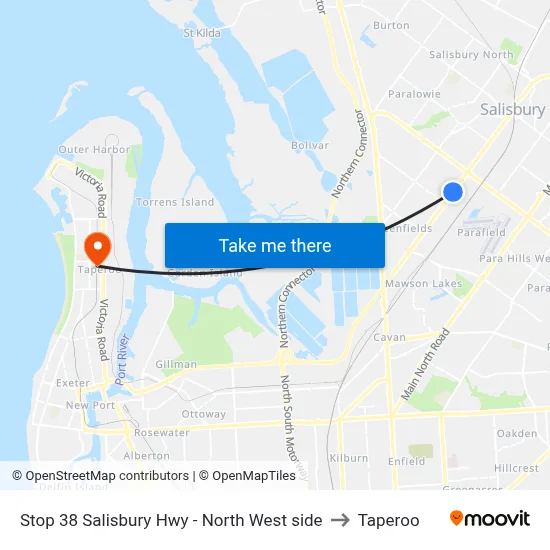Stop 38 Salisbury Hwy - North West side to Taperoo map