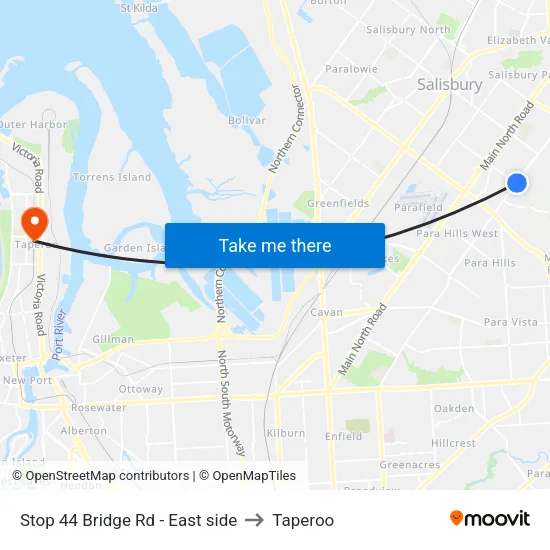 Stop 44 Bridge Rd - East side to Taperoo map