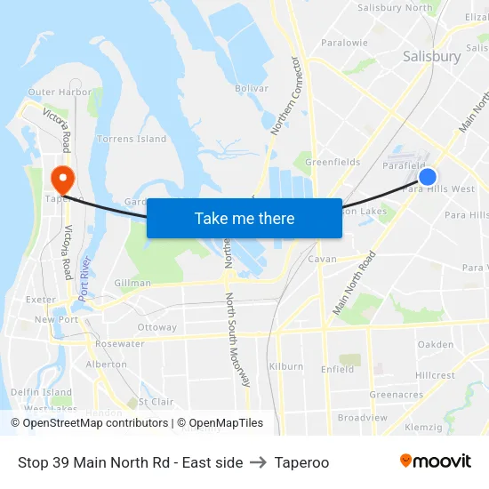 Stop 39 Main North Rd - East side to Taperoo map