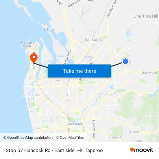 Stop 57 Hancock Rd - East side to Taperoo map