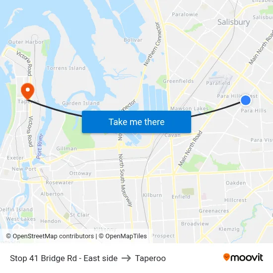 Stop 41 Bridge Rd - East side to Taperoo map