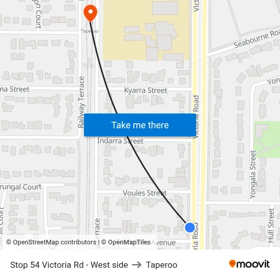 Stop 54 Victoria Rd - West side to Taperoo map