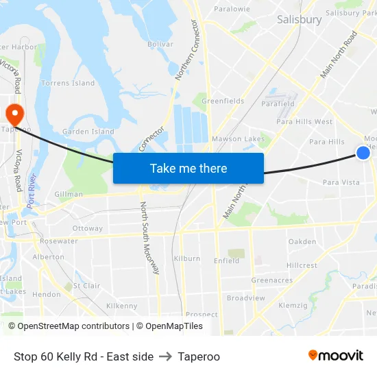 Stop 60 Kelly Rd - East side to Taperoo map