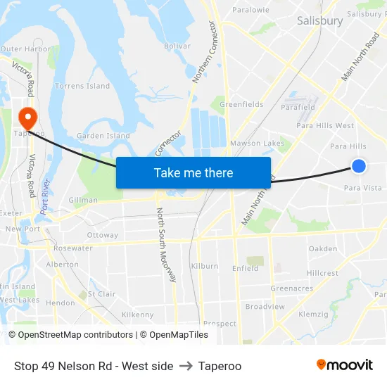 Stop 49 Nelson Rd - West side to Taperoo map