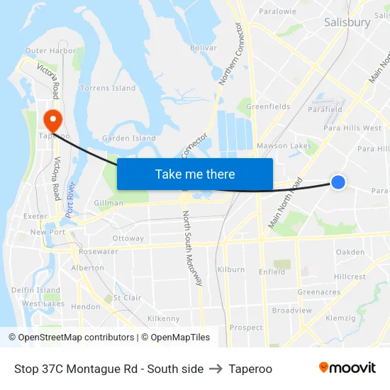 Stop 37C Montague Rd - South side to Taperoo map